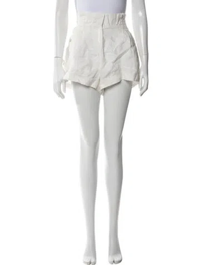 Pre-owned Farm Rio Linen Mini Shorts In White
