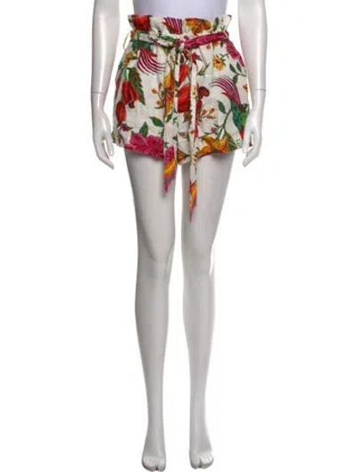 Pre-owned Farm Rio Linen Mini Shorts In White