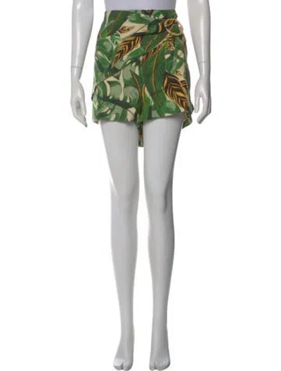 Pre-owned Farm Rio Linen Mini Shorts In Yellow
