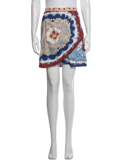 Pre-owned Farm Rio Linen Mini Skirt In Multi