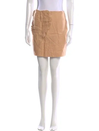 Pre-owned Farm Rio Linen Mini Skirt In Orange