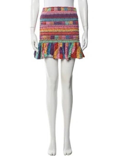 Pre-owned Farm Rio Linen Mini Skirt In Pink