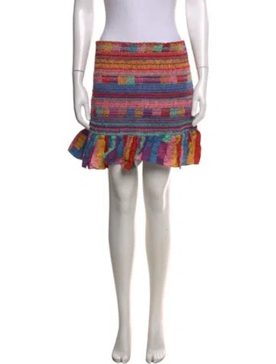 Pre-owned Farm Rio Linen Mini Skirt In Pink