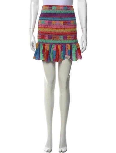 Pre-owned Farm Rio Linen Mini Skirt In Pink