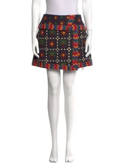 Pre-owned Farm Rio Linen Mini Skirt W/ Tags In Blue