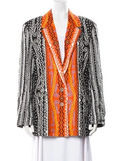 Pre-owned Farm Rio Linen Printed Evening Jacket In Multi