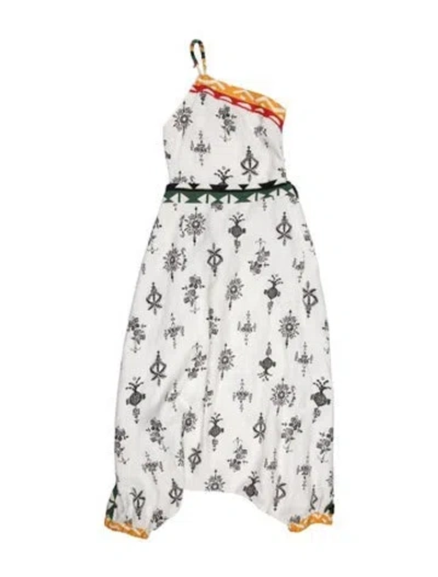 Pre-owned Farm Rio Linen Printed Jumpsuit In Blue