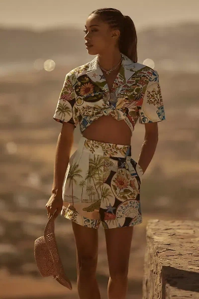 Farm Rio Linen Printed Shorts