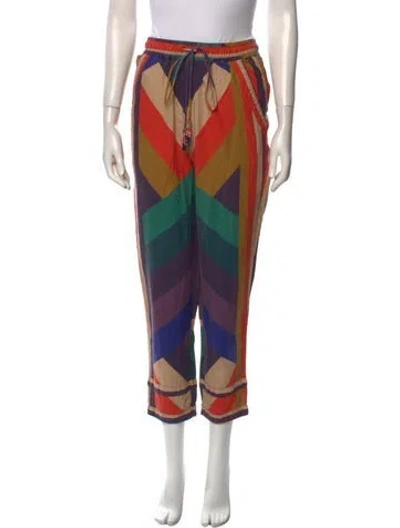Pre-owned Farm Rio Linen Skinny Leg Pants In Multi