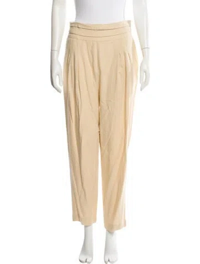 Pre-owned Farm Rio Linen Straight Leg Pants In Neutral