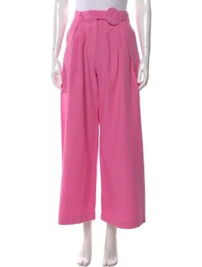 Pre-owned Farm Rio Linen Wide Leg Pants In Pink