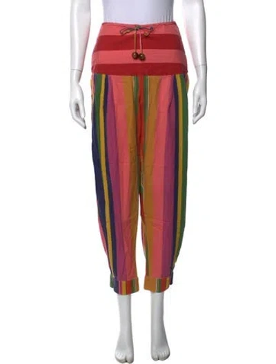 Pre-owned Farm Rio Linen Wide Leg Pants In Pink