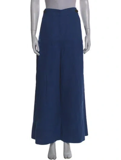 Pre-owned Farm Rio Linen Wide Leg Pants W/ Tags In Blue