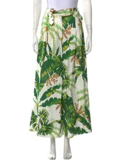 Pre-owned Farm Rio Linen Wide Leg Pants In White