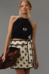 Farm Rio Linen Wrap Skort In Black