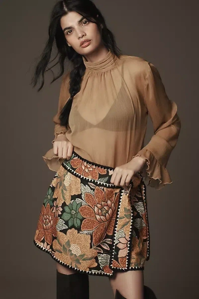 Farm Rio Linen Wrap Skort In Multicolor