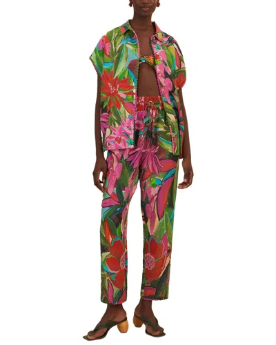 Farm Rio Linen-blend Jardin De Reve Shirt In Multi