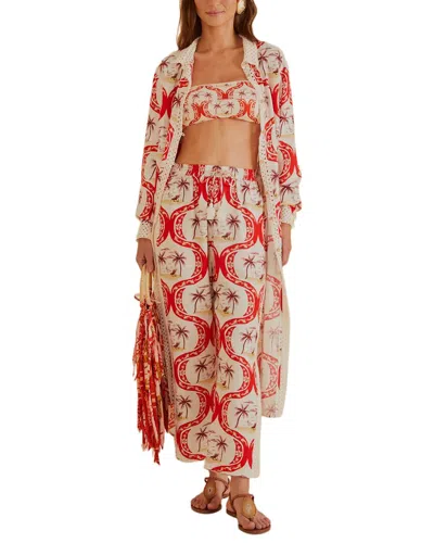 Farm Rio Linen-blend Summer Beach Pant In Multi
