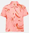 FARM RIO LOBSTERS PRINTED LINEN-BLEND SHIRT