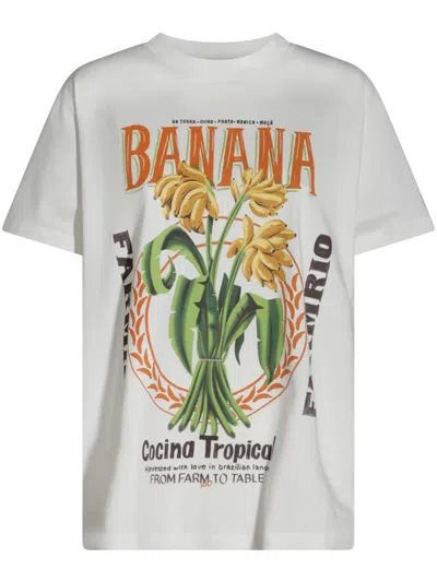 Farm Rio Logo-print T-shirt In White