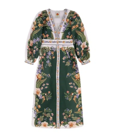 Farm Rio Long Floral Print Maxi Dress In Multi