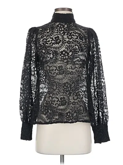 Pre-owned Farm Rio Long Sleeve Blouse In Black