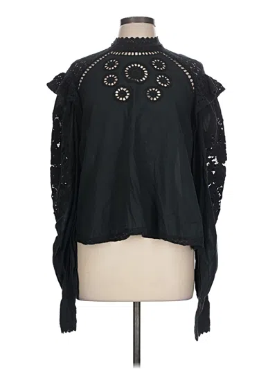 Pre-owned Farm Rio Long Sleeve Blouse In Black