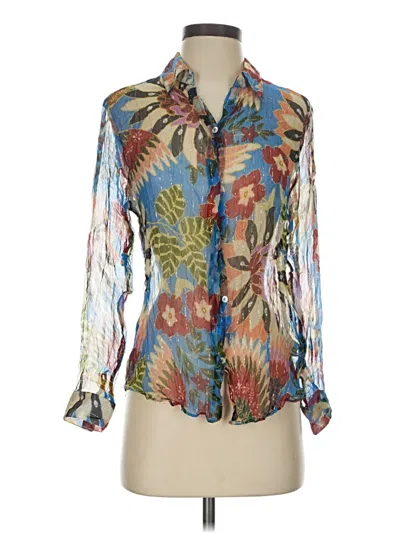 Farm Rio Long Sleeve Blouse In Blue
