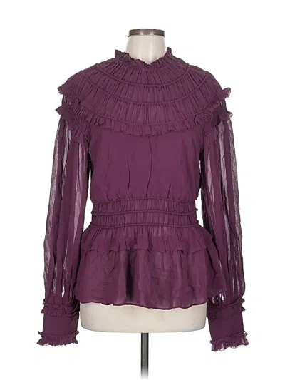 Pre-owned Farm Rio Long Sleeve Blouse In Purple