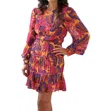 Farm Rio Long Sleeve Mini Dress In Fruit Dream Yellow In Multi
