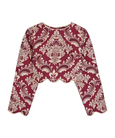 Farm Rio Long-sleeve Oversized-fit Blouse In Red