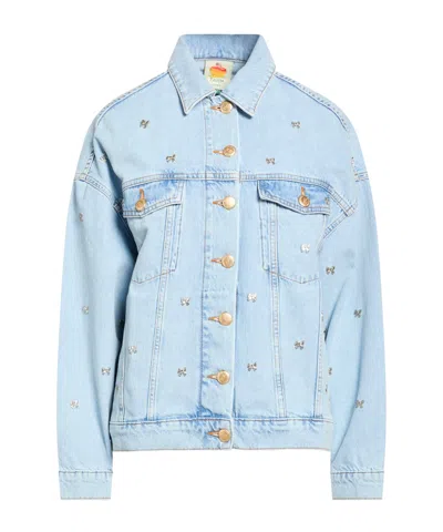 Farm Rio Long-sleeved Jacket In Blue