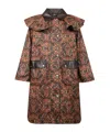 Farm Rio Luana Ruffled-collar Patterned Coat In Brown