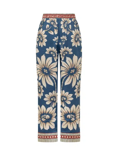 Farm Rio Luna Paintjama Trousers - Size L In Luna Blue