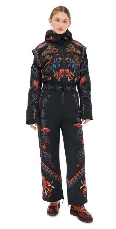 Farm Rio Macaw Jumpsuit Black Black