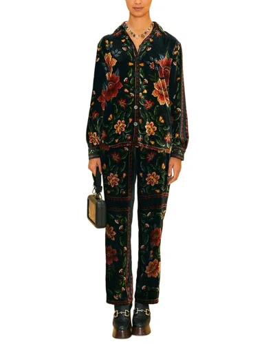 Farm Rio Macaws Garden Black Long Sleeve Shirt In Multi