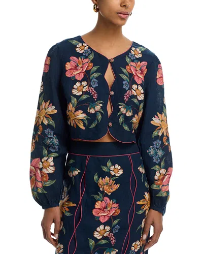 Farm Rio Maira Floral Top In Multi