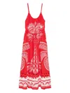 Farm Rio Majestic Coconut Tree Maxi Dress - Women's - Fabric In Red