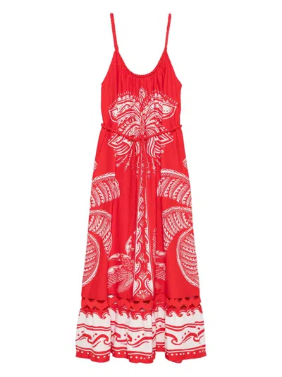 FARM RIO MAJESTIC COCONUT TREE MAXI DRESS