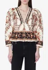 Farm Rio Majestic Garden Lace Blouse In Multi