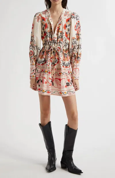 Farm Rio Mandala Mini Dress In Cashew