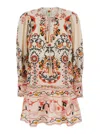 Farm Rio Mandala Mini Dress In Cashew In Multi