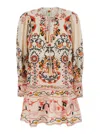 Farm Rio 'mandala' Multicolor Mini Dress With Round Neck And All-over Floral Print In Multicolor
