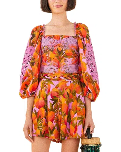 Farm Rio Mango Macaws Blouse In Animal Print