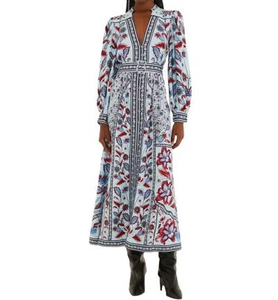 Farm Rio Marcelle Maxi Dress In Soft Blue