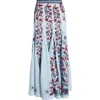 Farm Rio Marcelle Soft Blue Maxi Skirt In Blue
