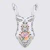 Farm Rio Sweet Bloom Bouquet Swimsuit In Sweet Bloom Bouquet Off-white