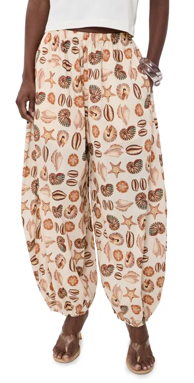 Farm Rio Marine Shells Sand Balloon Pants Marine Shells Sand