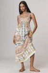 Farm Rio Linen-blend Dress With Nautical Print In Beige