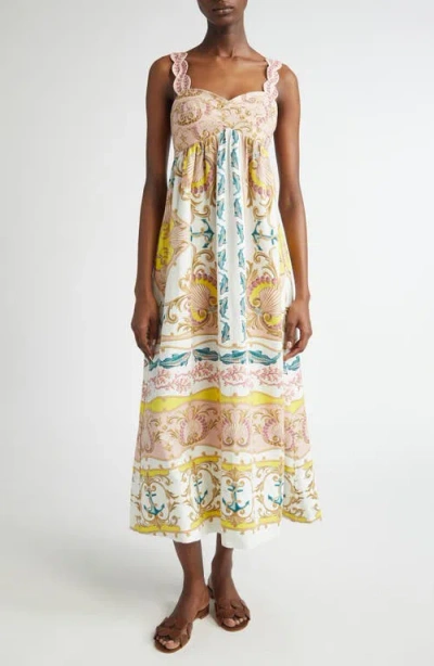 FARM RIO FARM RIO MARITIME MAGIC LINEN BLEND SUNDRESS